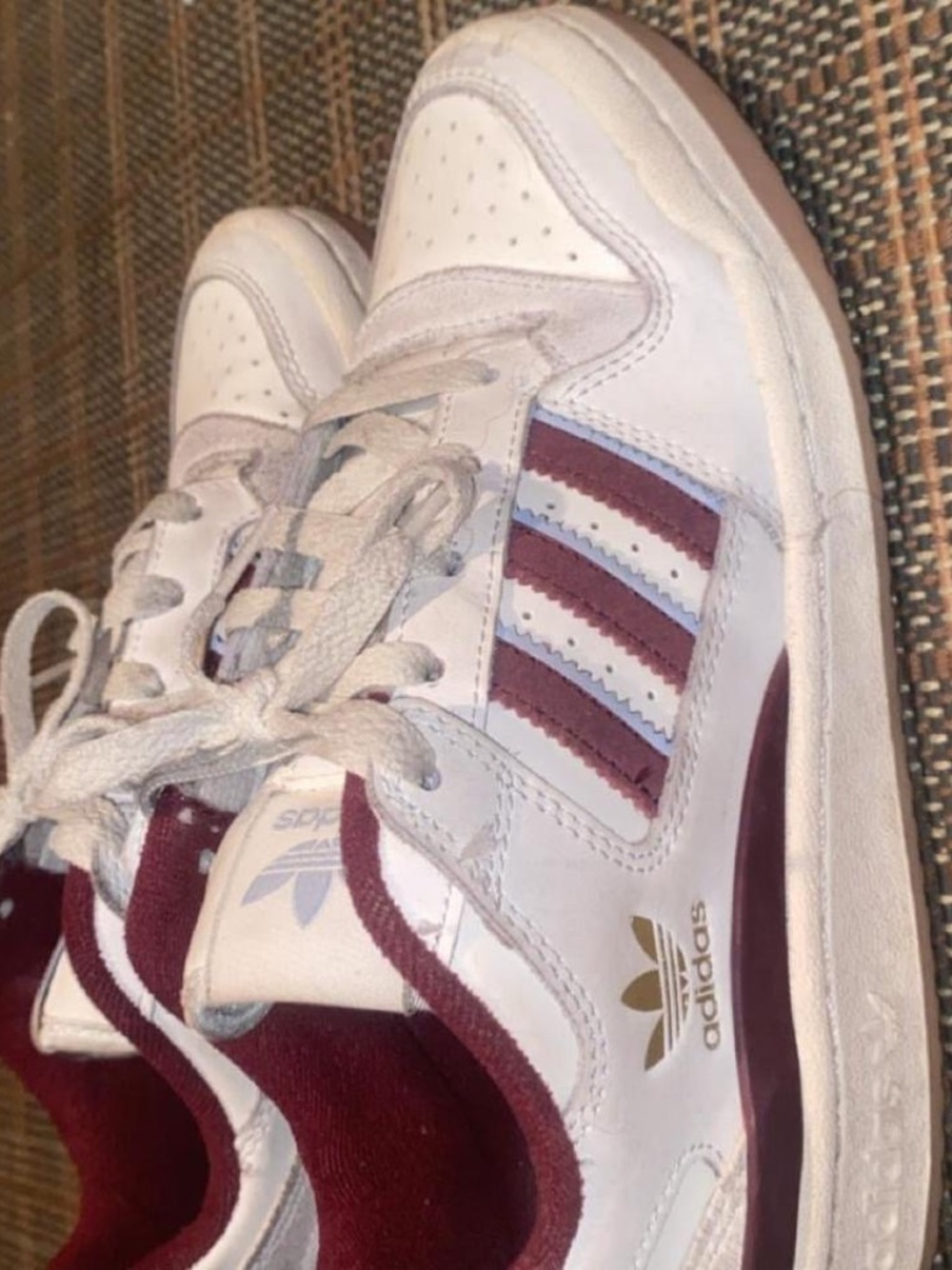 Burgundy Adidas Low Forum Sneakers